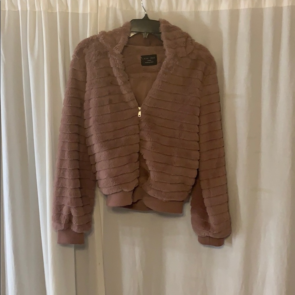 Blush/Pink zip up jacket with hood